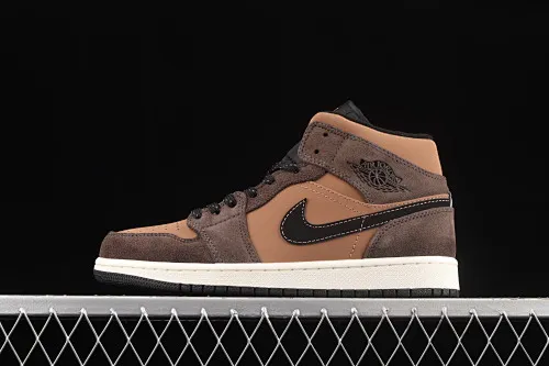 All categories Air Jordan Jordan series basketball shoes Air Jordan 1 Mid Air Jordan 1 Mid AJ1 Joe 1 chocolate brown mid-top cultural basketball shoes DC7294-200